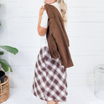 Amanda Brown Plaid A-Line Midi Skirt Be Cool