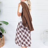 Amanda Brown Plaid A-Line Midi Skirt Be Cool