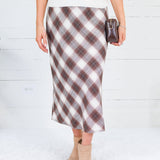 Amanda Brown Plaid A-Line Midi Skirt Be Cool