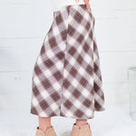 Amanda Brown Plaid A-Line Midi Skirt Be Cool
