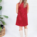 Amanda Faux Suede Merlot Dress Lucy Paris
