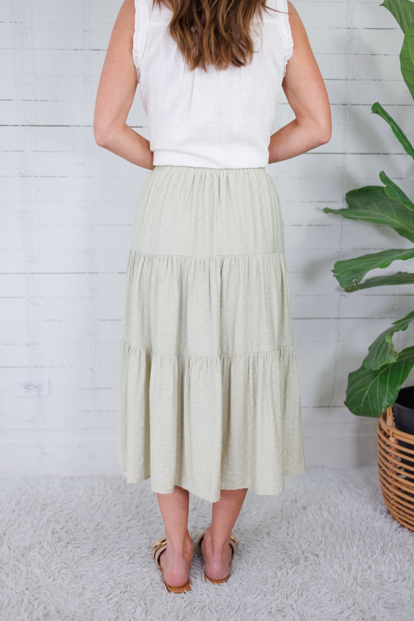 Amanda Sage Polka Dot Tiered Skirt Elle Grey