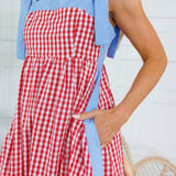 American Girl Red Gingham Maxi Dress Entro