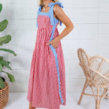 American Girl Red Gingham Maxi Dress Entro