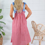 American Girl Red Gingham Maxi Dress Entro