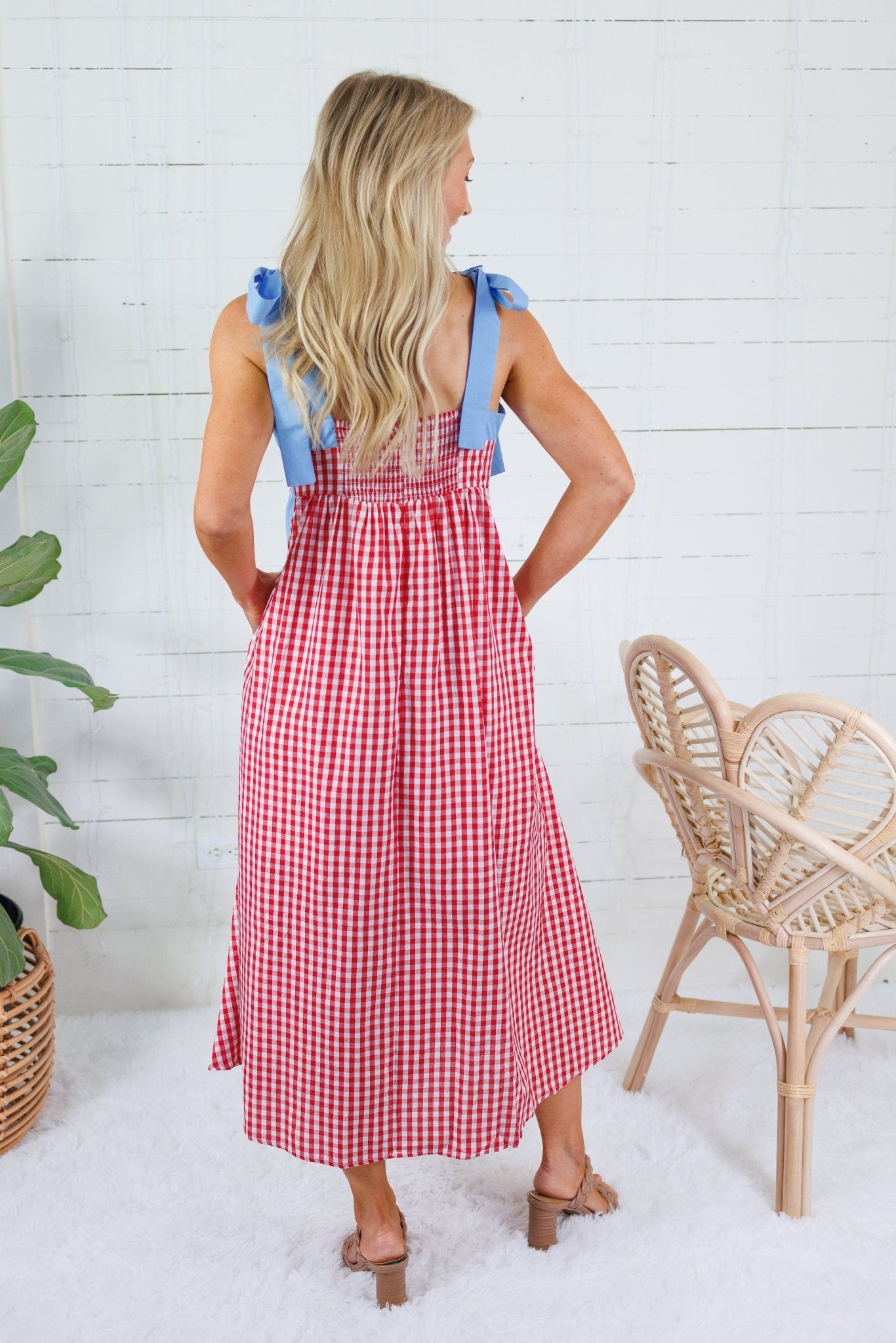 American Girl Red Gingham Maxi Dress Entro