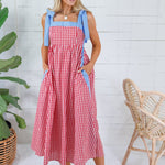 American Girl Red Gingham Maxi Dress Entro