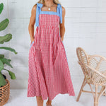 American Girl Red Gingham Maxi Dress Entro