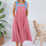 American Girl Red Gingham Maxi Dress Entro