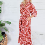 Andie Pink + Rust Shirt Dress Entro