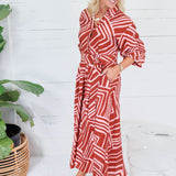 Andie Pink + Rust Shirt Dress Entro