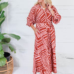 Andie Pink + Rust Shirt Dress Entro