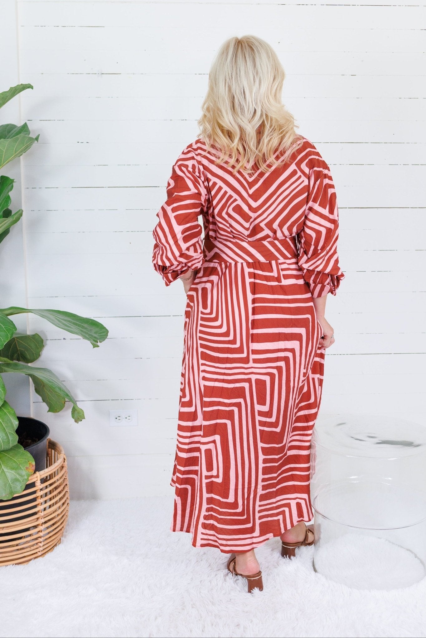 Andie Pink + Rust Shirt Dress Entro