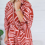 Andie Pink + Rust Shirt Dress Entro