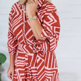 Andie Pink + Rust Shirt Dress Entro
