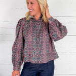 Anna Geometric Floral Top Pinch