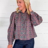 Anna Geometric Floral Top Pinch