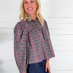Anna Geometric Floral Top Pinch