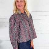 Anna Geometric Floral Top Pinch