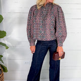 Anna Geometric Floral Top Pinch