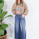 Anne Marie Brown Stripe Bubble Top Karlie