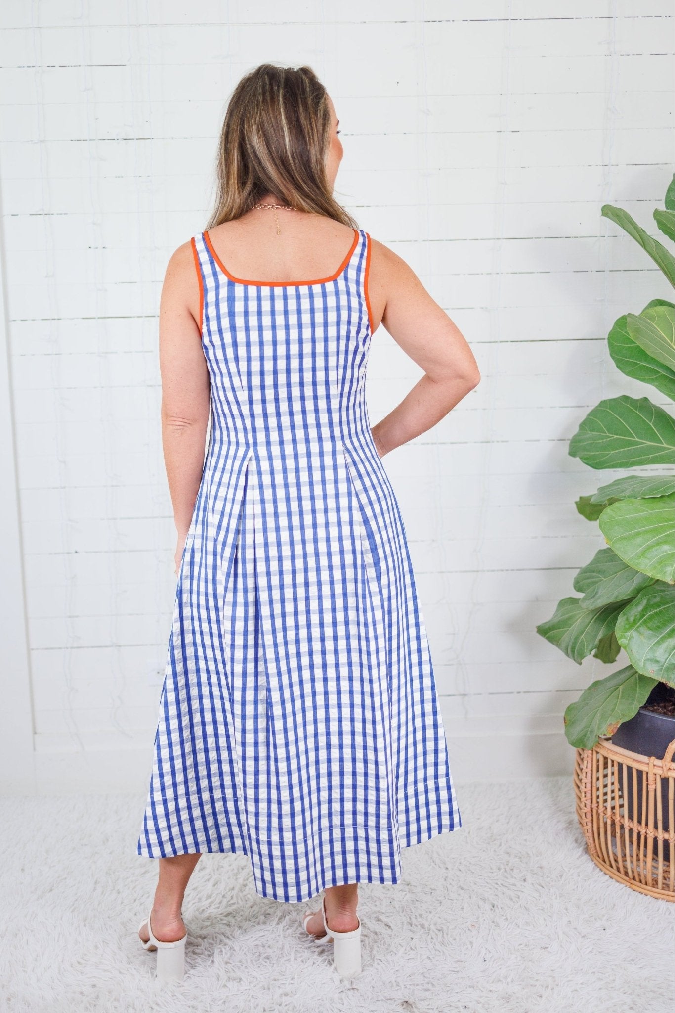 Appleton Indigo Blue Gingham Sundress THML