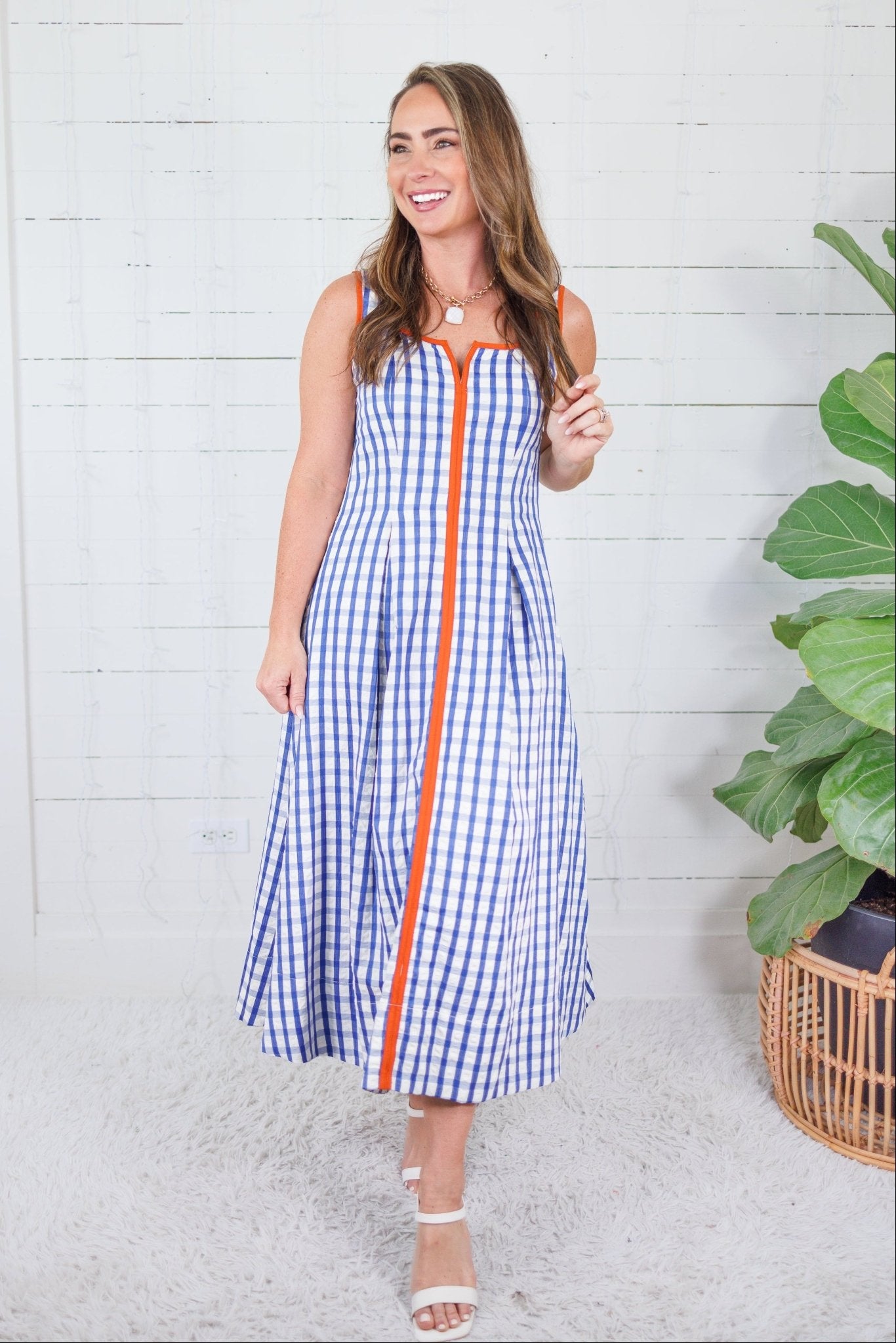Appleton Indigo Blue Gingham Sundress THML