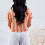 Arden Sunkissed Stripe Button Top Adrienne