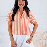 Arden Sunkissed Stripe Button Top Adrienne