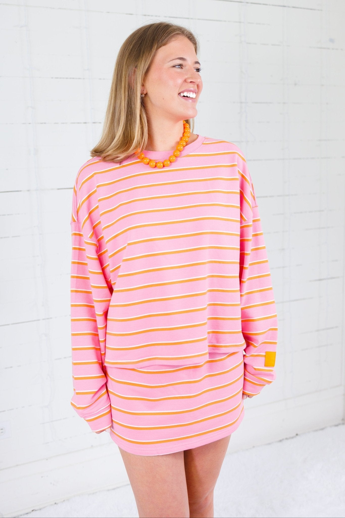 Arnold Pink + Orange Striped Skort