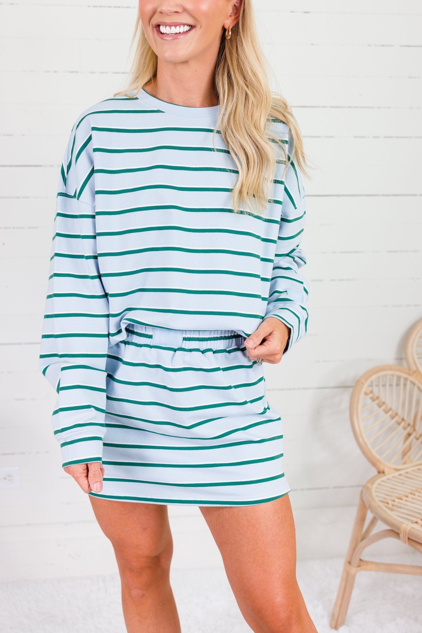 Arnold Sky + Pine Striped Skort