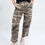 Ashton Camo Wide Leg Barrel Jean Kut