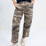 Ashton Camo Wide Leg Barrel Jean Kut