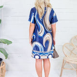Athena Navy Swirl Mini Dress