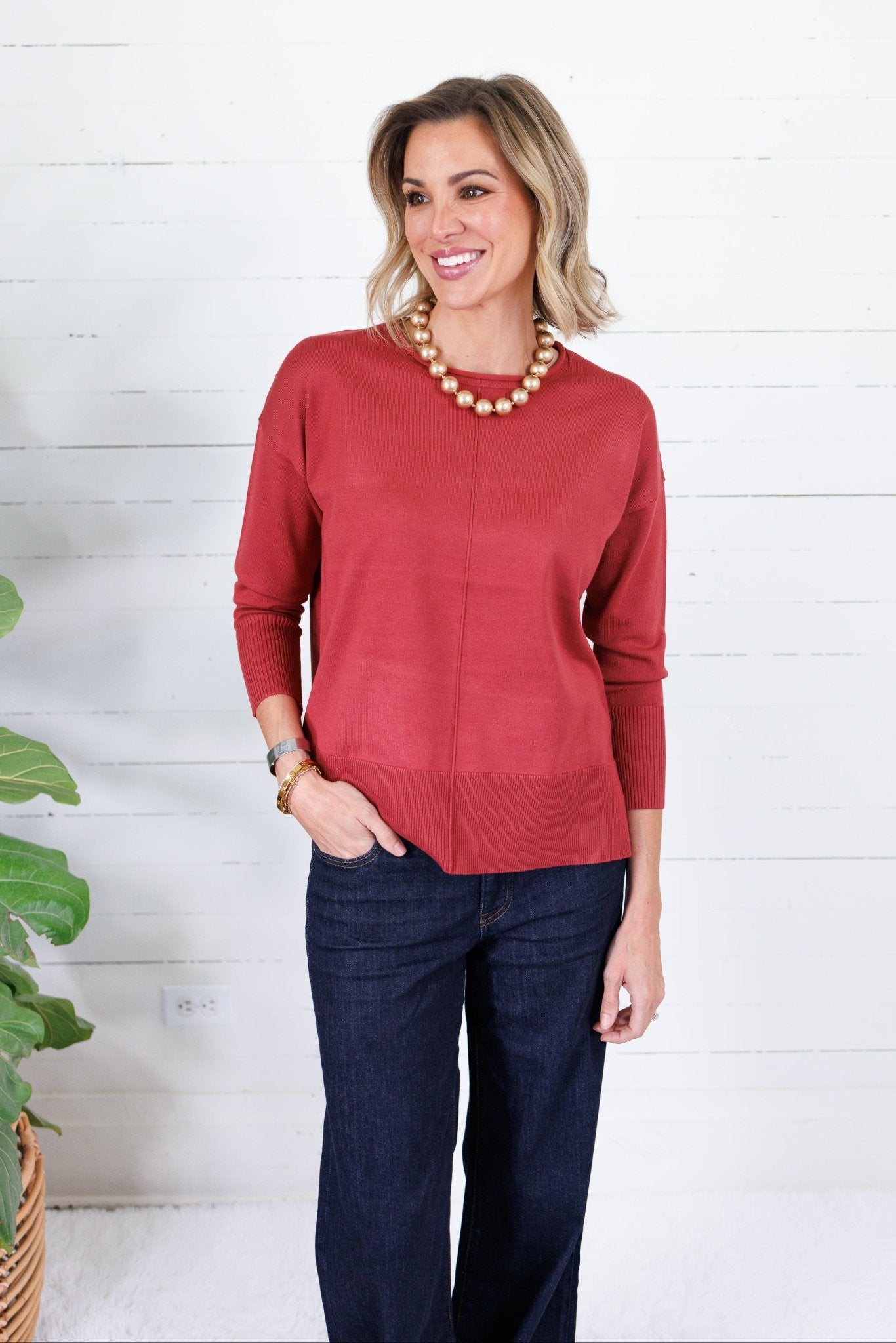Athens Redwood Oversized Pullover Metric Knits