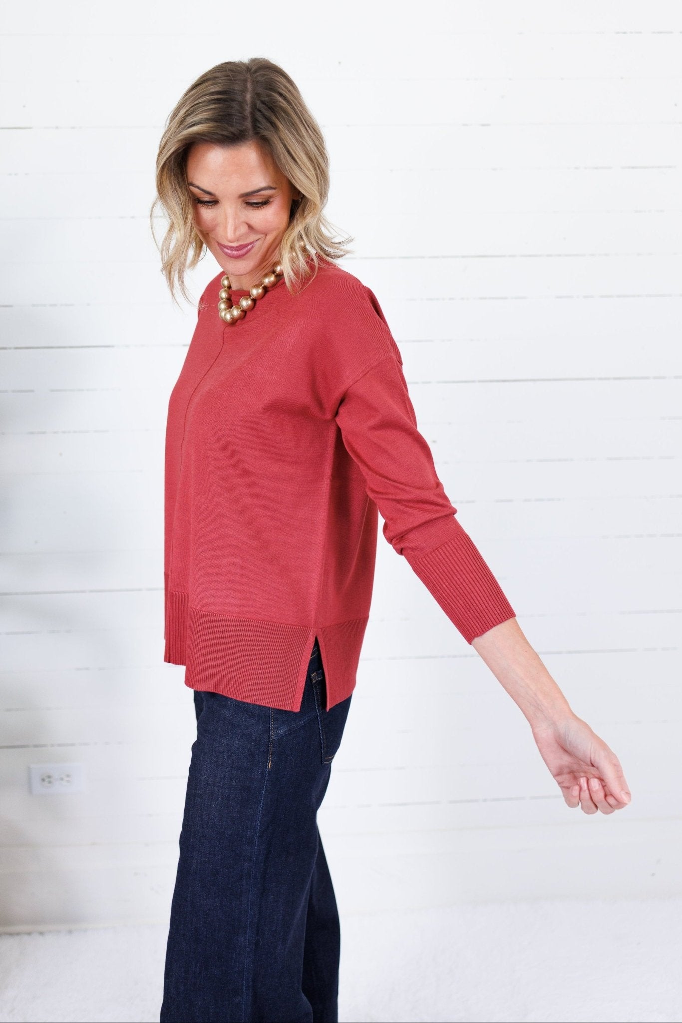 Athens Redwood Oversized Pullover Metric Knits