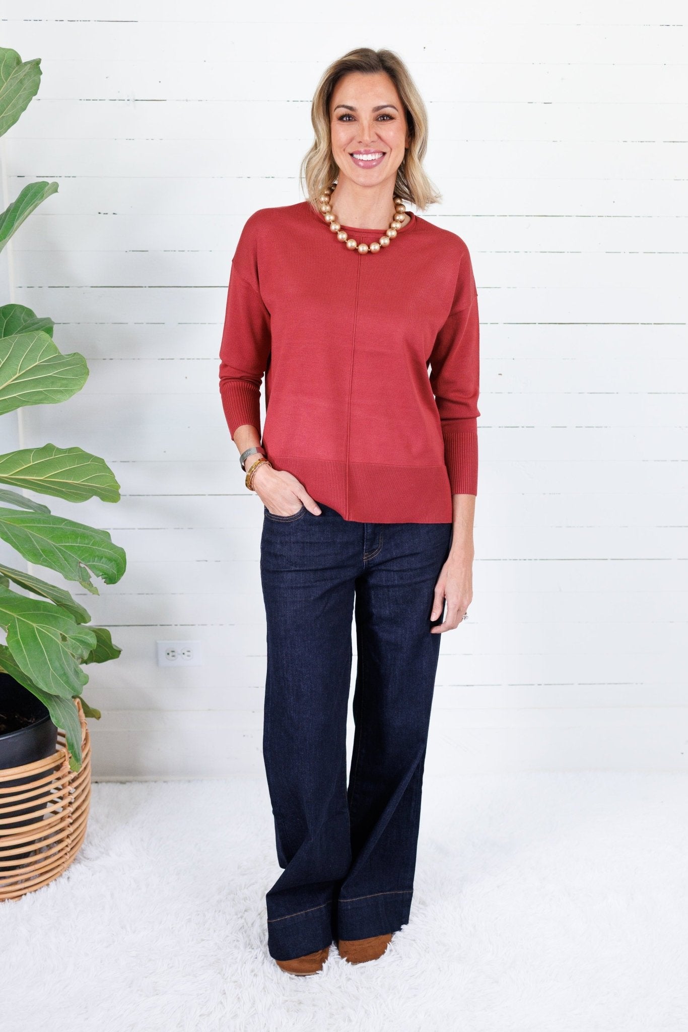 Athens Redwood Oversized Pullover Metric Knits