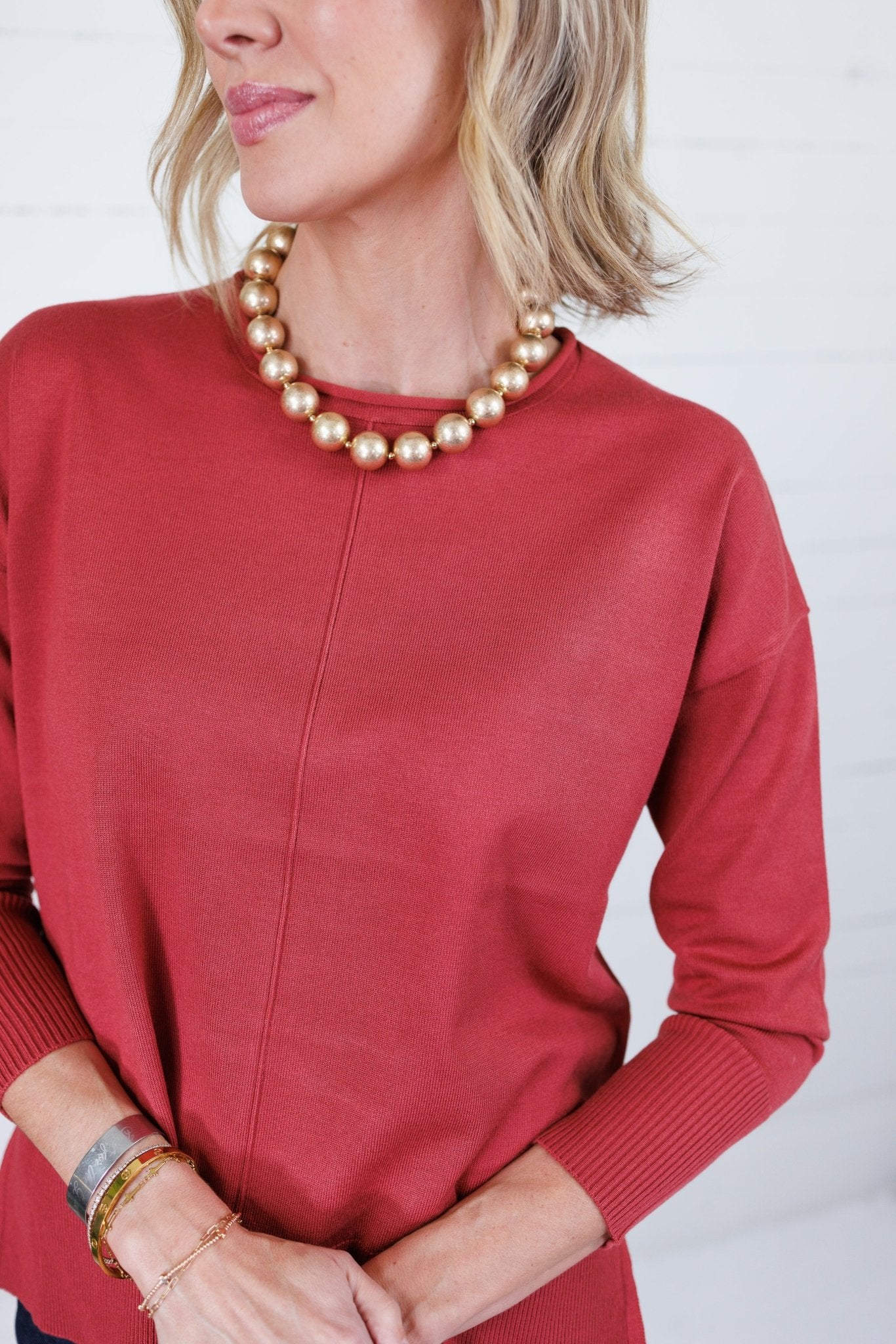 Athens Redwood Oversized Pullover Metric Knits