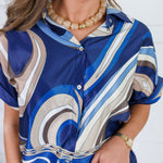 Atlas Navy Swirl Top