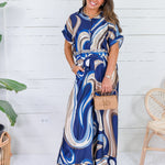 Atlas Navy Swirl Top