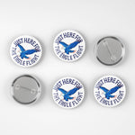 Set of buttons with an eagle design and text on a white background