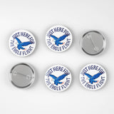Set of buttons with an eagle design and text on a white background