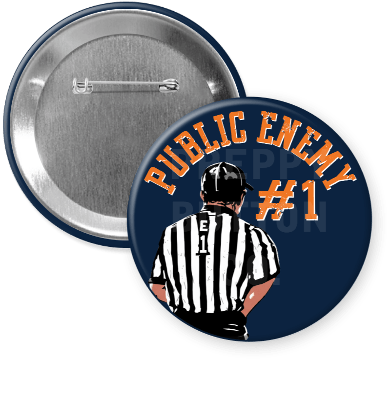 Auburn "Public Enemy 1" Referee Gameday Button - A3 Accessories - miscellanous - Clover + Bee