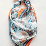 Colorful scarf with a pattern on a white background