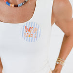 Auburn War Eagle Blue Stripe Gameday Button