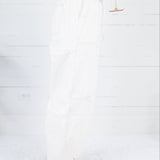 Ava Ecru Drawstring Barrel Pants Blu Pepper