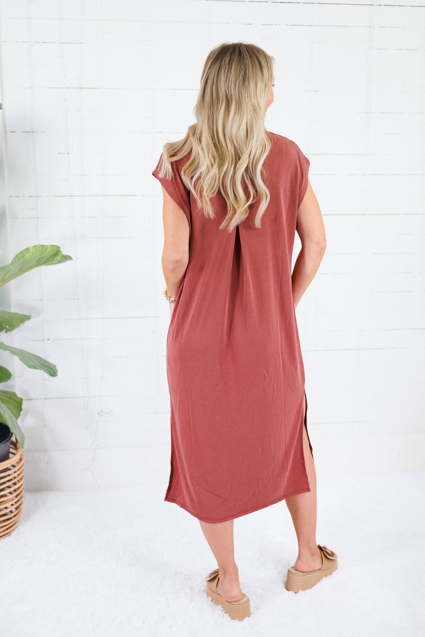 Avalon Brick Ultra Soft Knit Dress Be Cool