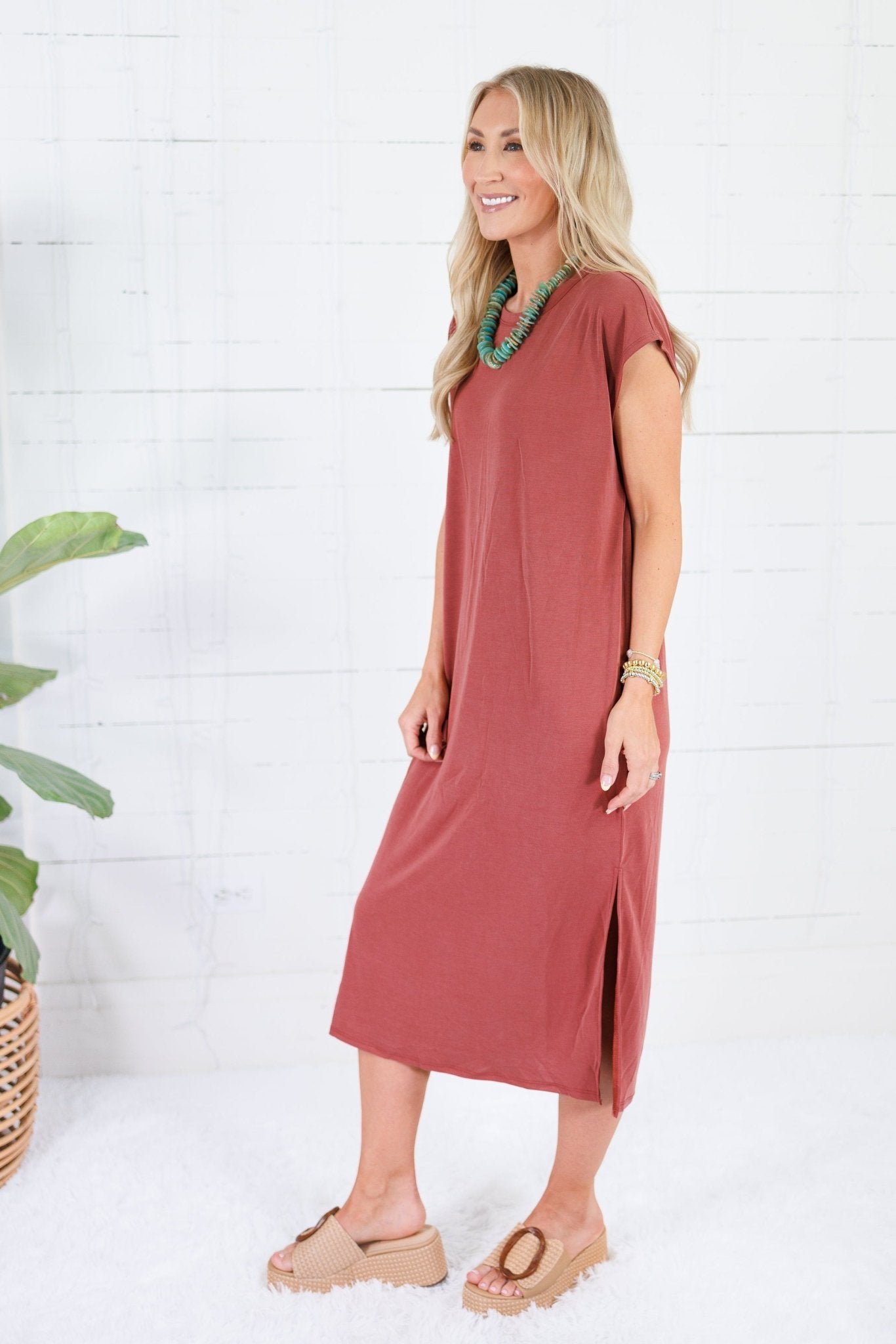 Avalon Brick Ultra Soft Knit Dress Be Cool
