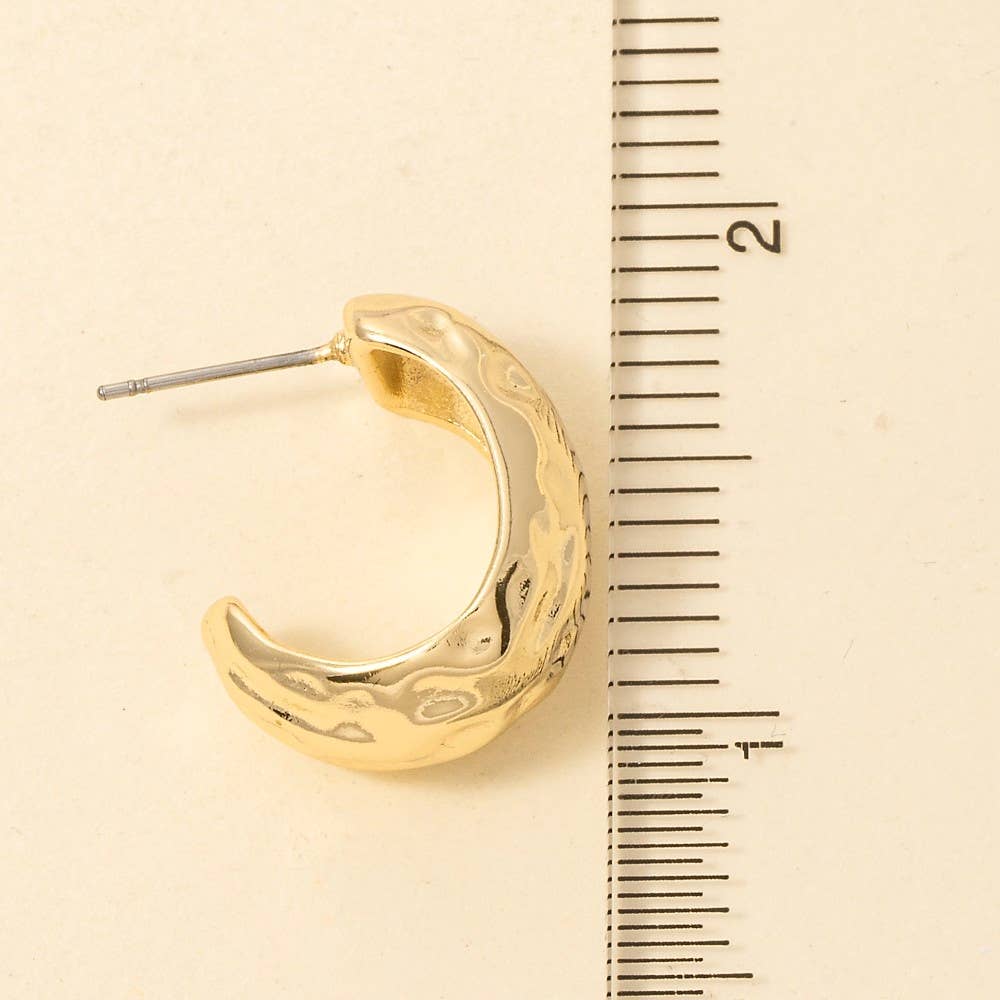 Gold Dipped Warped Wide Hoop Earrings