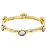 Gold Tone Gemstone Cuff Bangle Bracelet